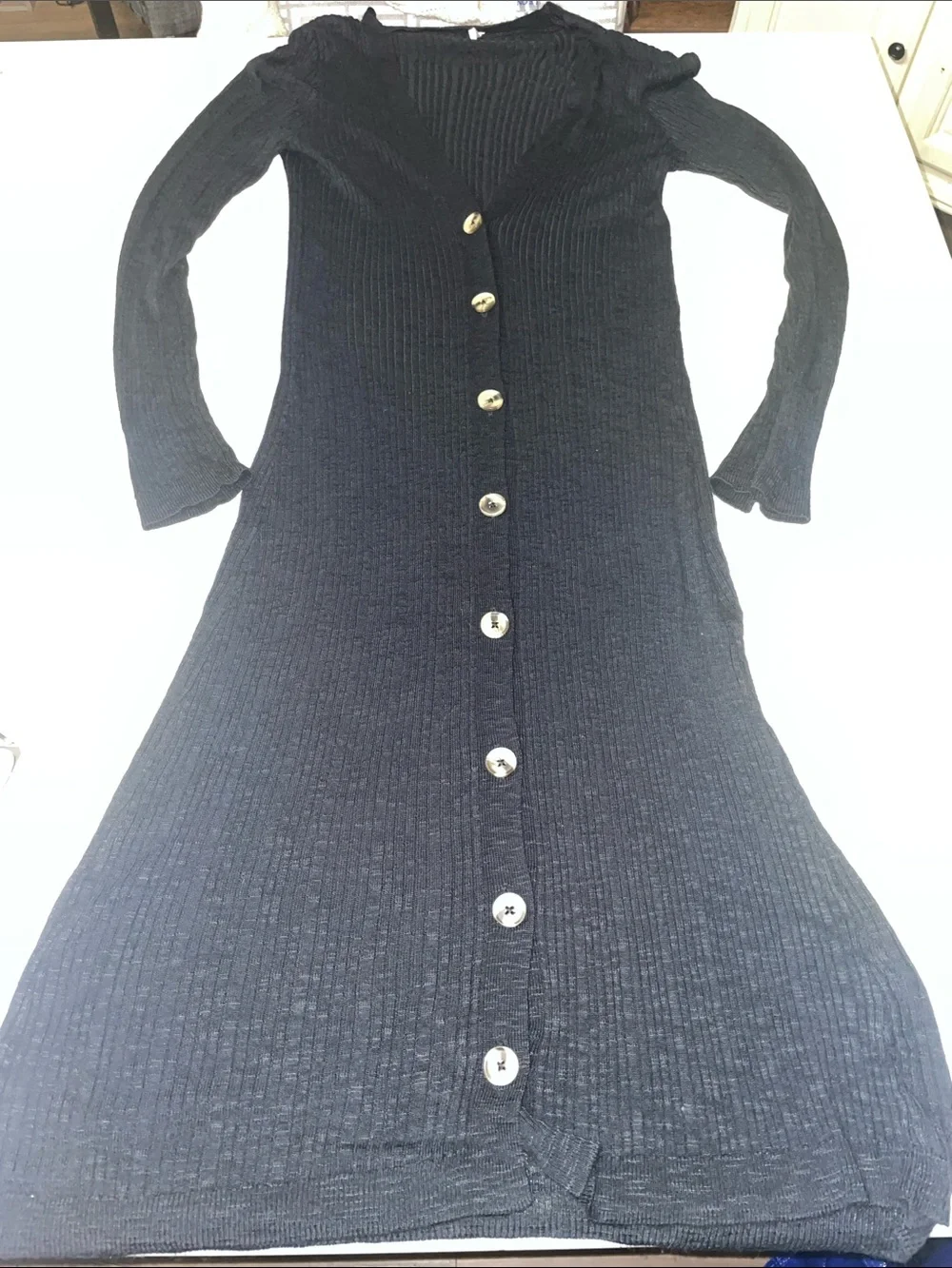 Free People long blacks cardigan sweater dress size medium